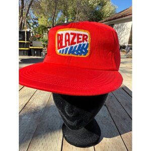 80s Vintage Trucker Cap Hat Snapback Chevrolet Chevy BLAZER Patch Blue Collar Re